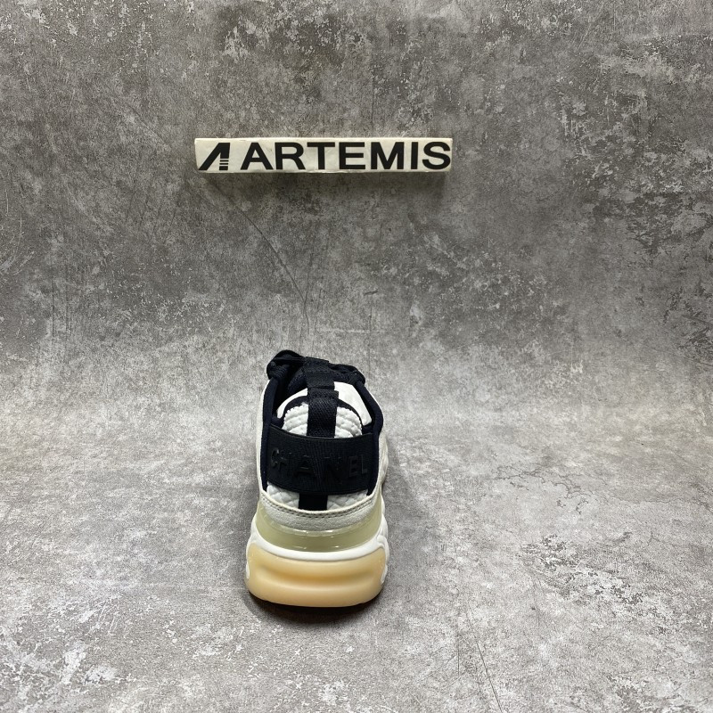 Chanel White Ivory Cc Sneakers