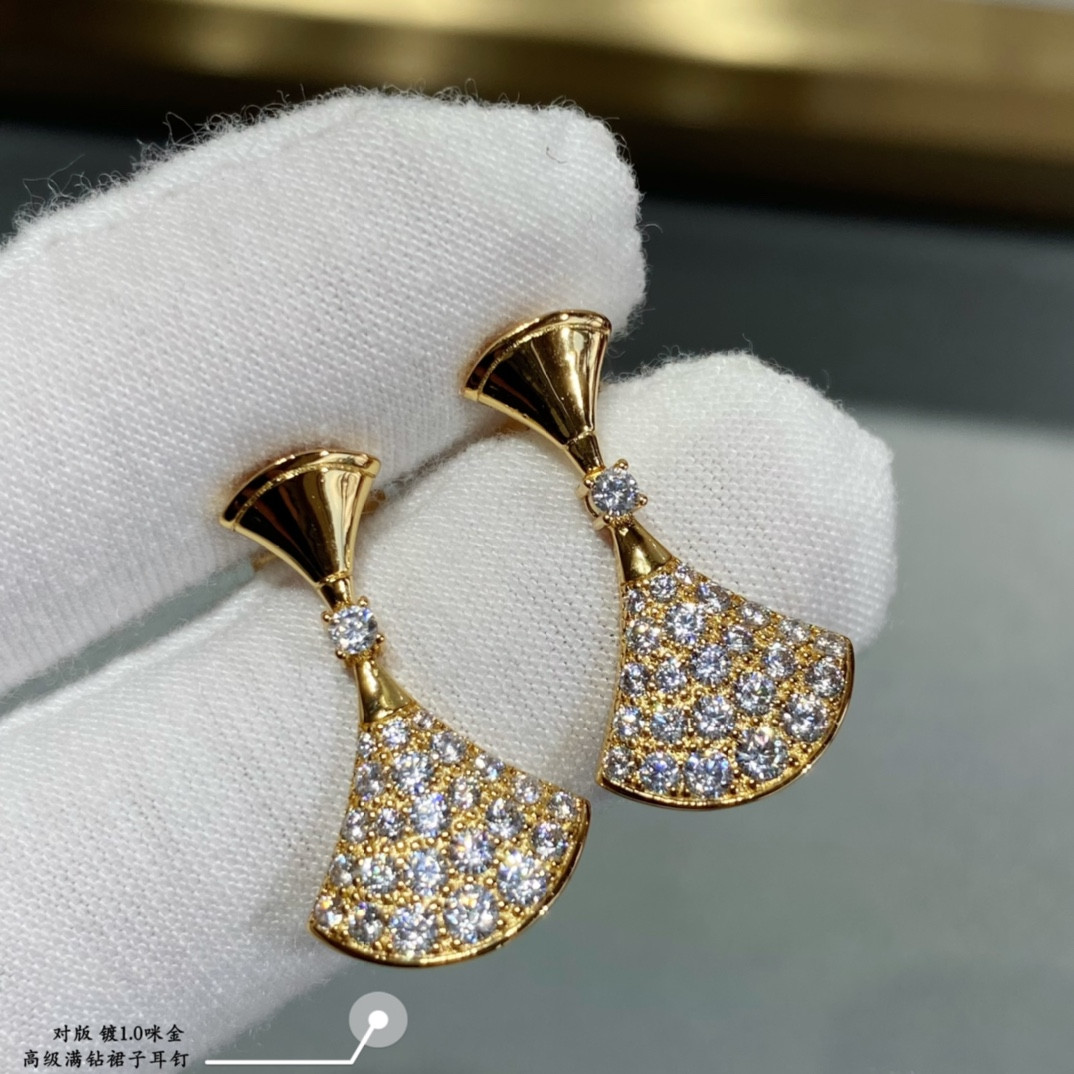 Bvlgari Diamond fan-shaped skirt Earrings