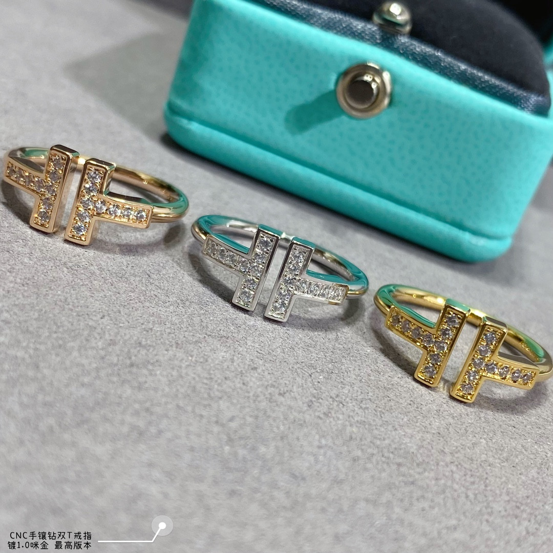 Tiffany & Co. Double T Diamond-Banded Ring