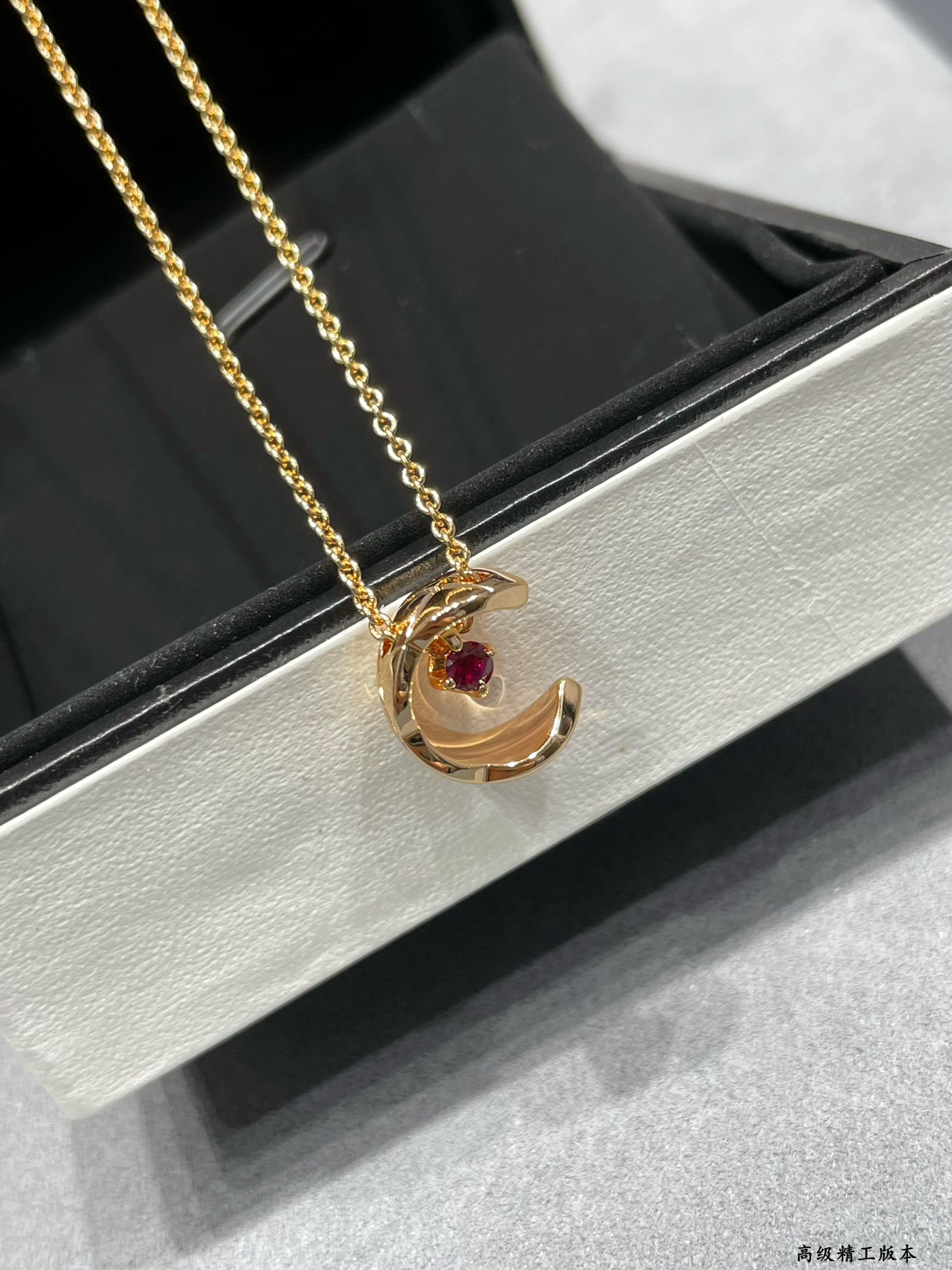 Chanel Carved diamond pink diamond Sailor Moon Necklace