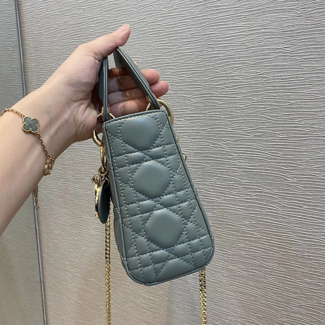 MINI LADY DIOR DIORAMOUR BAG 6.5 x 6 x 3 inches