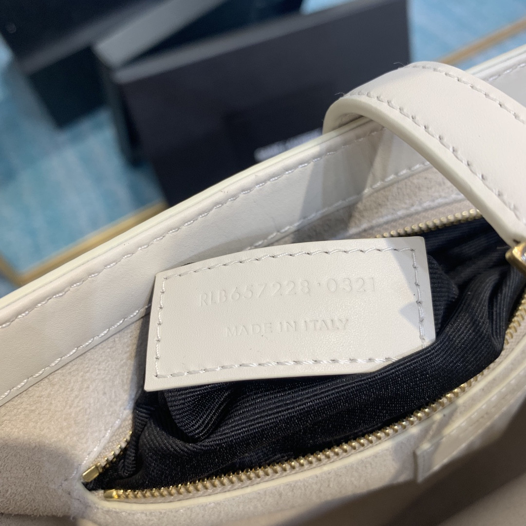 YSL LE 5 À 7 IN SMOOTH LEATHER BLANC VINTAGE 23 X 16 X 6.5 CM