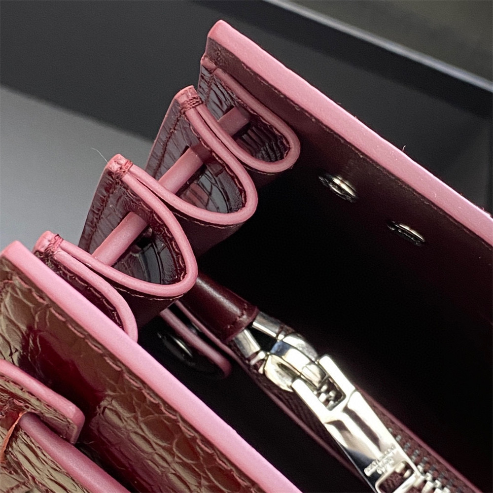 YSL SAC DE JOUR BABY IN CROCODILE EMBOSSED LEATHER RED