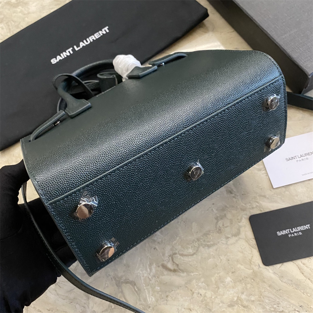 YSL SAC DE JOUR NANO IN GRAINED LEATHER GREEN