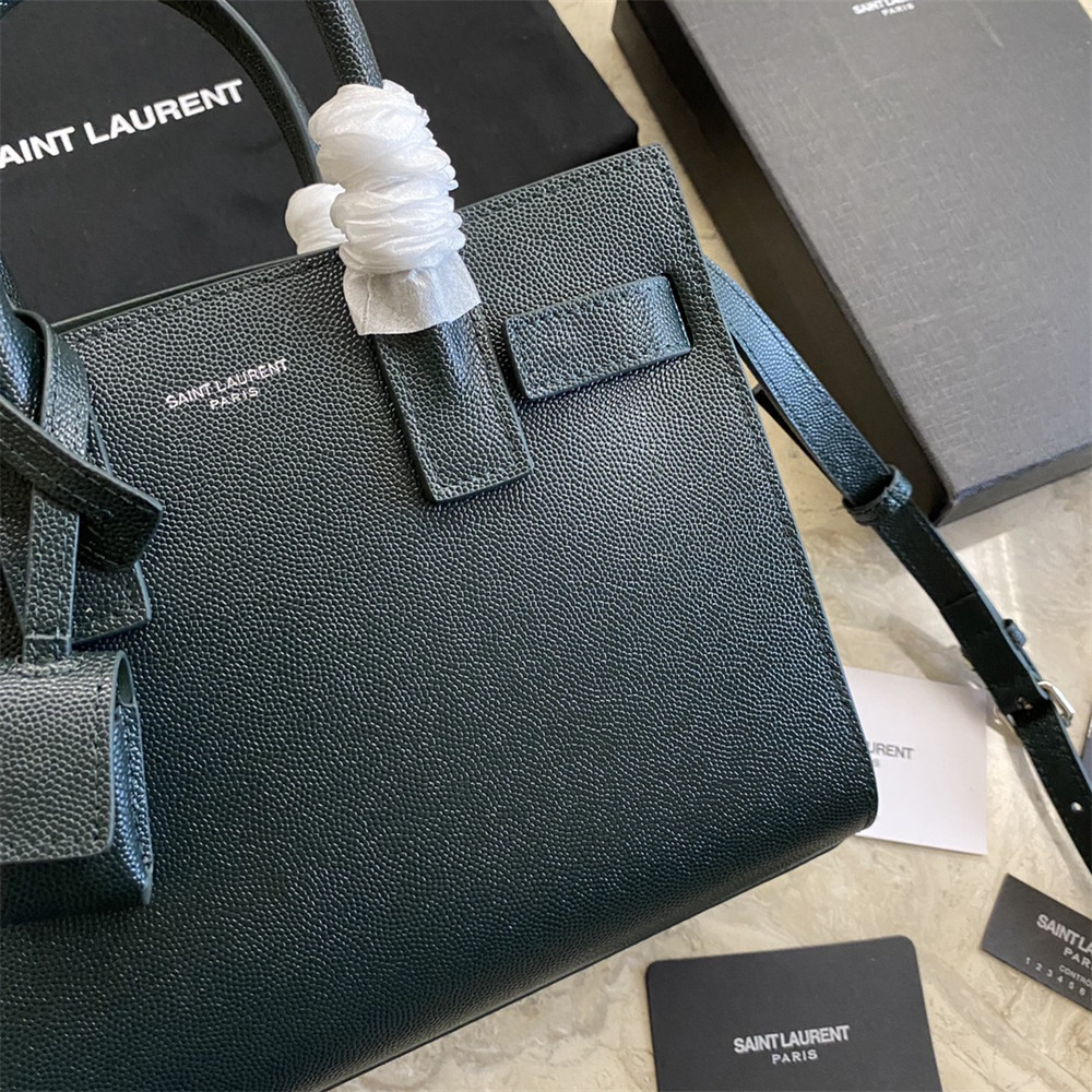 YSL SAC DE JOUR NANO IN GRAINED LEATHER GREEN