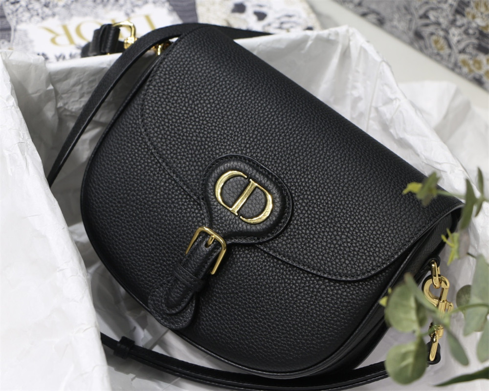 MEDIUM DIOR BOBBY BAG Black Grained Calfskin