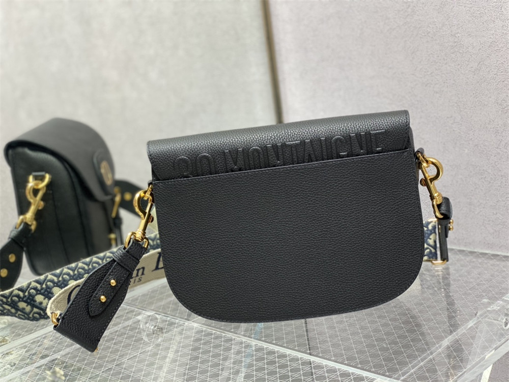 LARGE DIOR BOBBY BAG Black Grained Calfskin