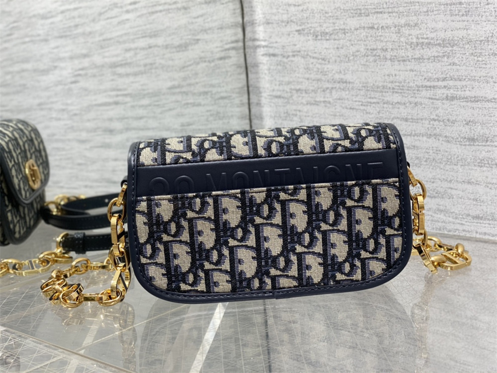 SMALL 30 MONTAIGNE AVENUE BAG Blue Dior Oblique Jacquard