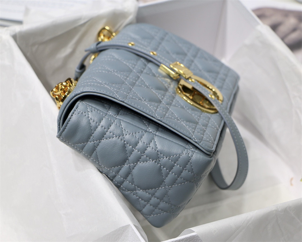 MEDIUM DIOR CARO BAG Cloud Blue Supple Cannage Calfskin 25.5 x 15.5 x 8 cm