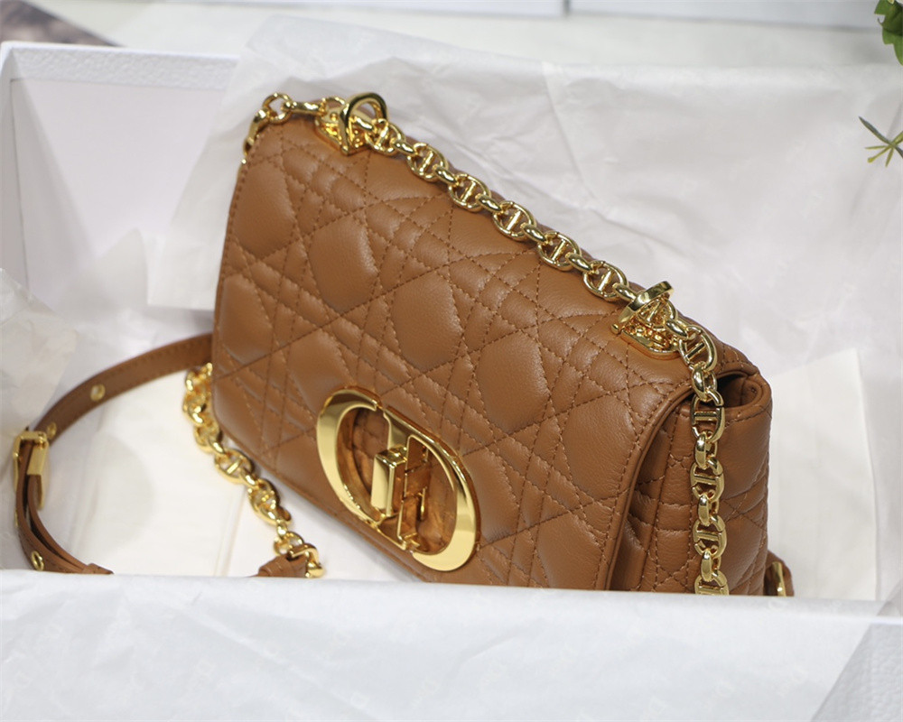 SMALL DIOR CARO BAG Caramel Supple Cannage Calfskin 20 x 12 x 7 cm