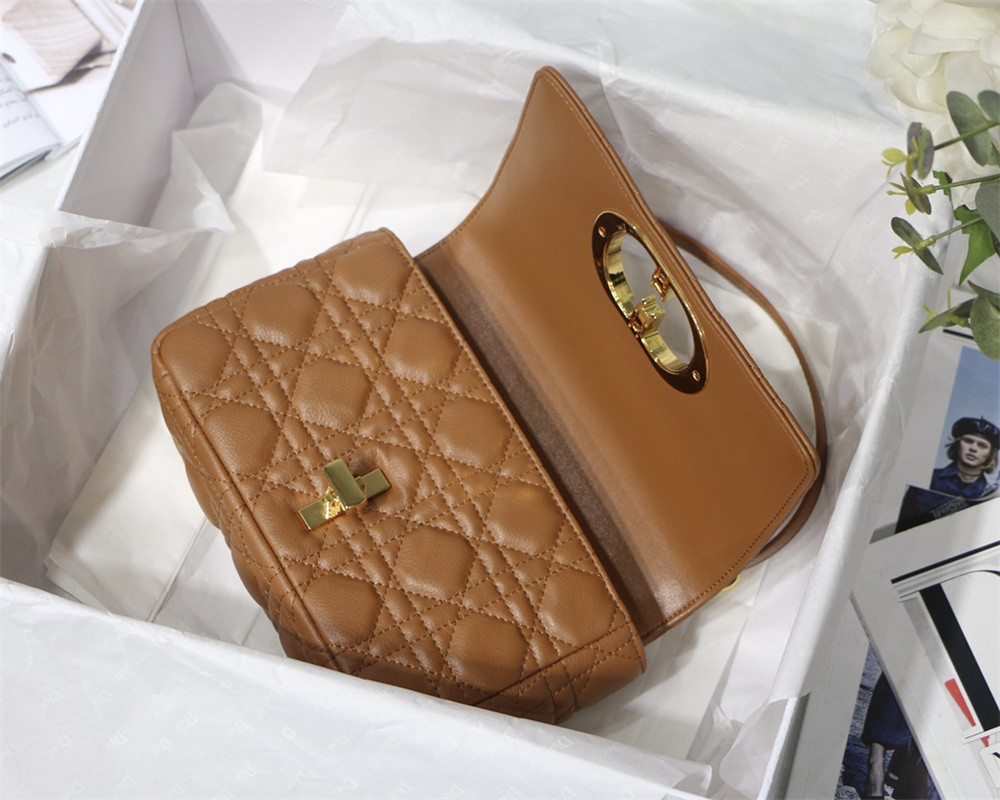 SMALL DIOR CARO BAG Caramel Supple Cannage Calfskin 20 x 12 x 7 cm