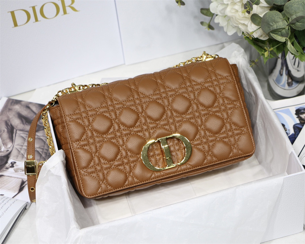 MEDIUM DIOR CARO BAG Caramel Supple Cannage Calfskin 25.5 x 15.5 x 8 cm