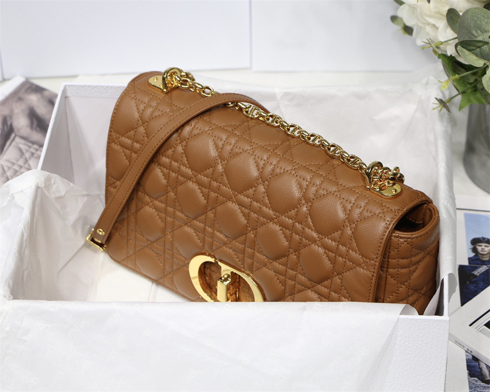 MEDIUM DIOR CARO BAG Caramel Supple Cannage Calfskin 25.5 x 15.5 x 8 cm