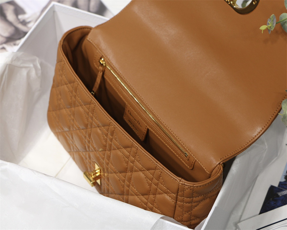 MEDIUM DIOR CARO BAG Caramel Supple Cannage Calfskin 25.5 x 15.5 x 8 cm