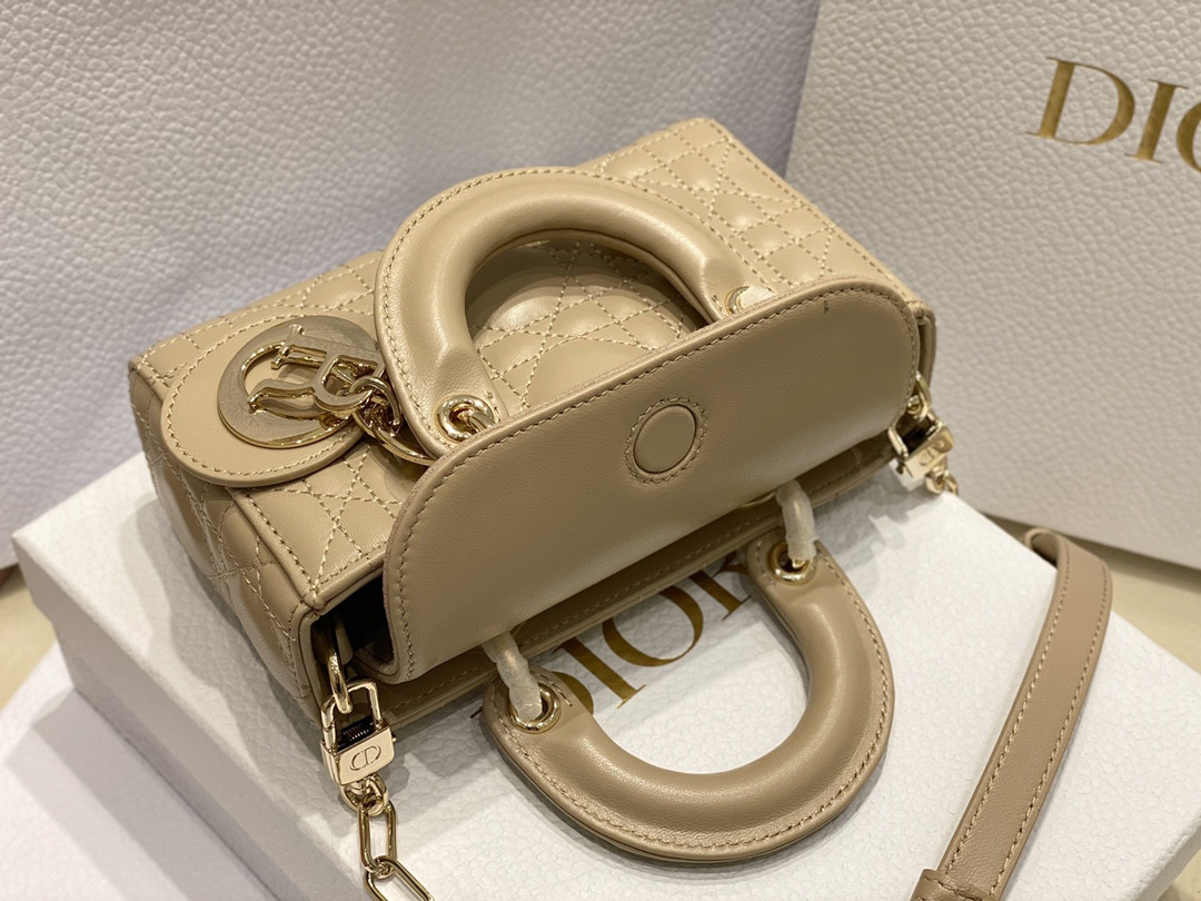 DIOR MINI LADY D-JOY BAG Biscuit 16 x 9 x 5 CM