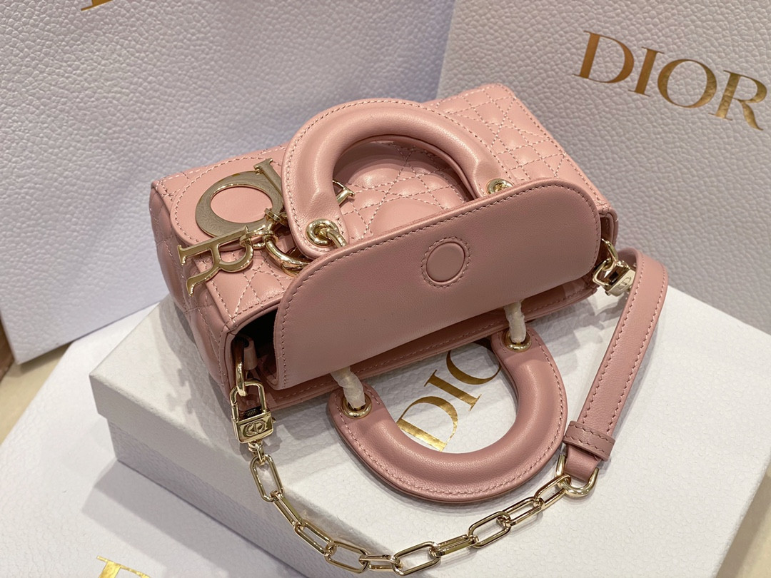 DIOR MINI LADY D-JOY BAG PINK 16 x 9 x 5 CM