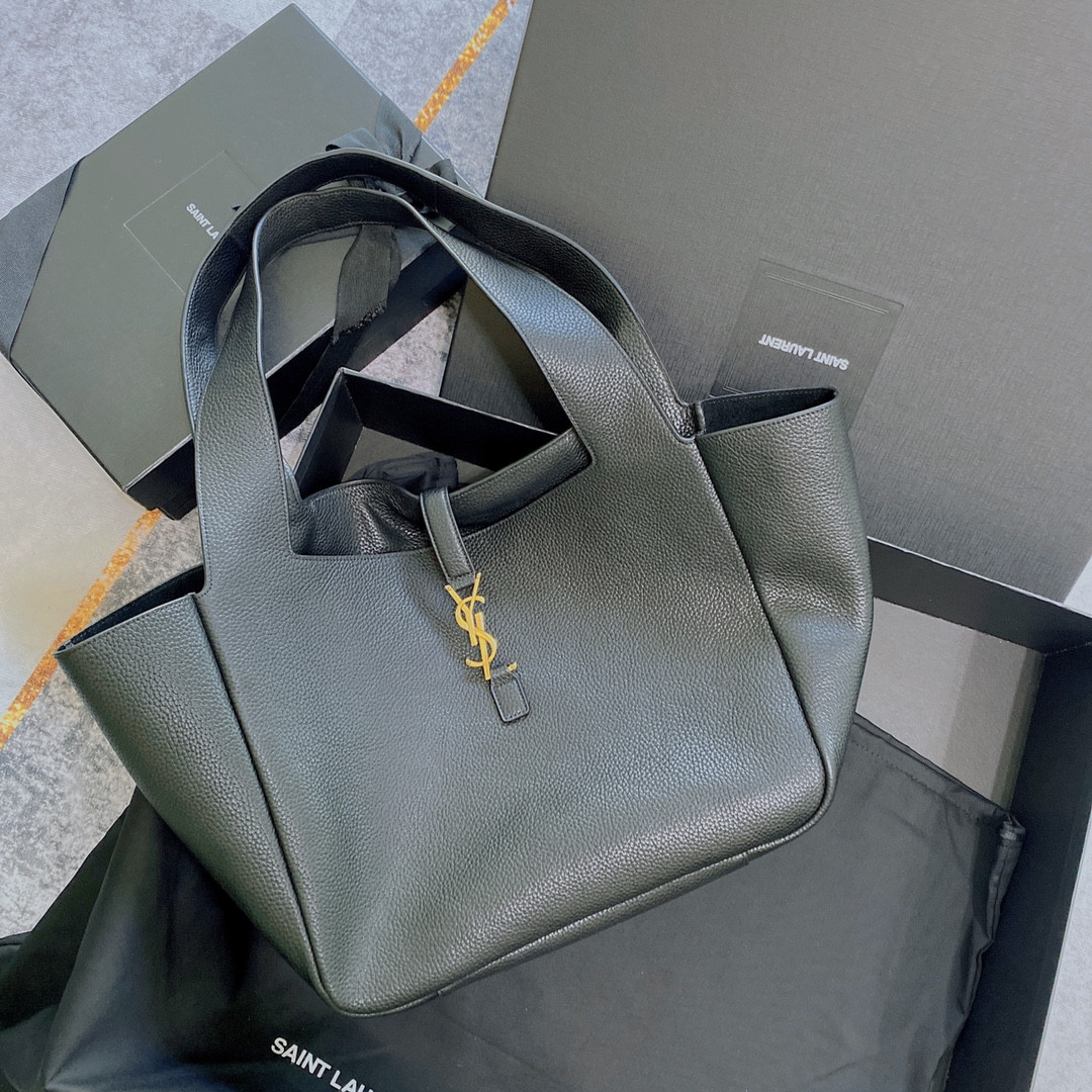 YSL BEA IN GRAINED LEATHER Black