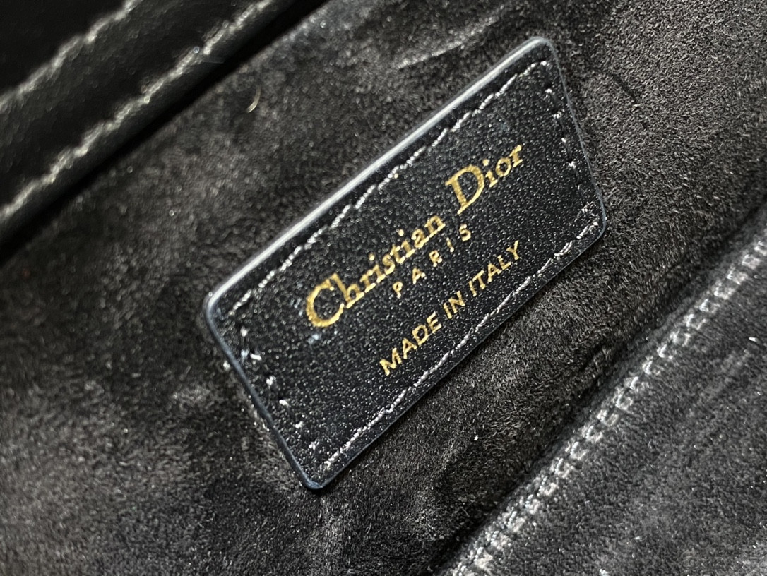 DIOR MEDIUM LADY D-JOY BAG Black with Butterfly Studs