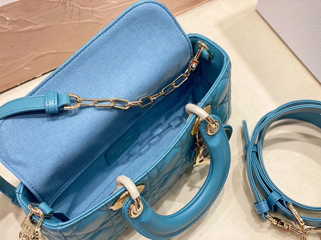 DIOR SMALL LADY D-JOY BAG BLUE