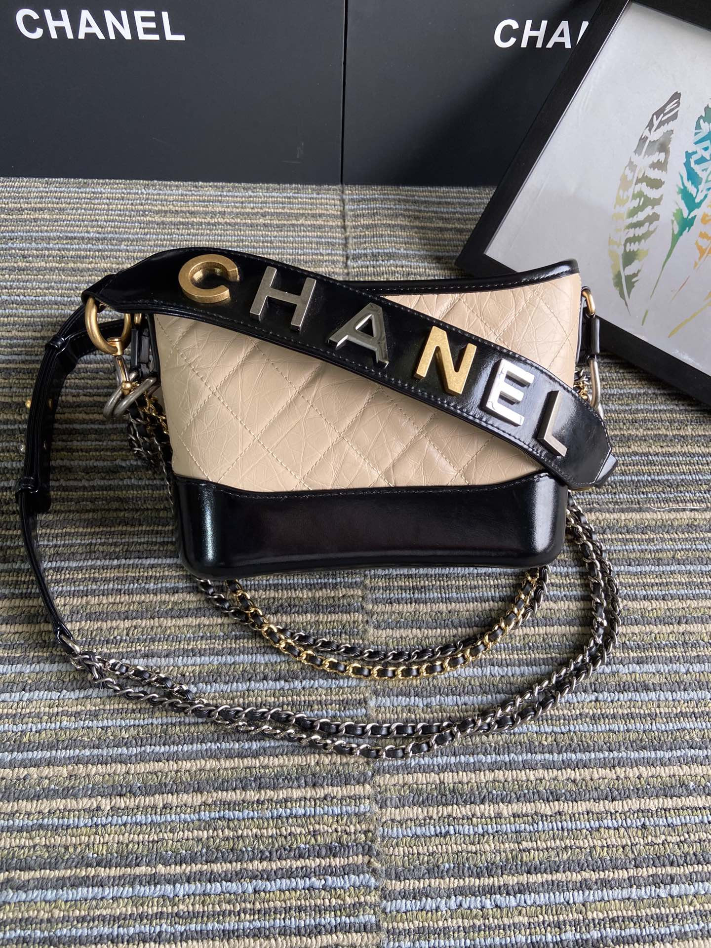 Chanel Gabrielle SMALL PINK with shoulder strap letters 20 x 15 x 8cm