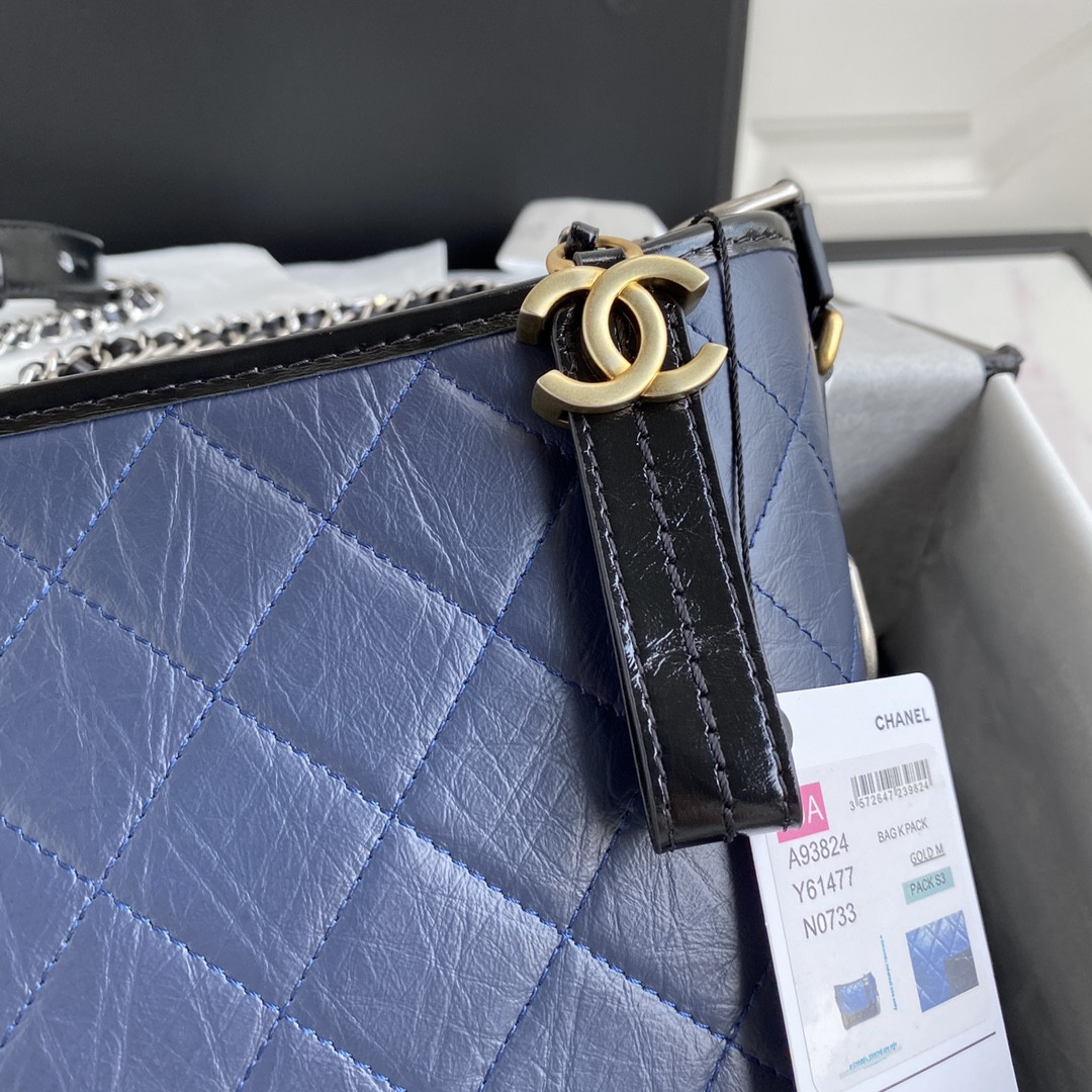 Chanel Gabrielle MEDIUM BLUE BLACK 21 x 28 x 10cm