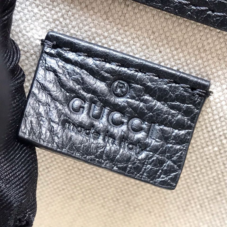 GUCCI DIONYSUS LEATHER SMALL RECTANGULAR BAG BLACK 28x17x9cm
