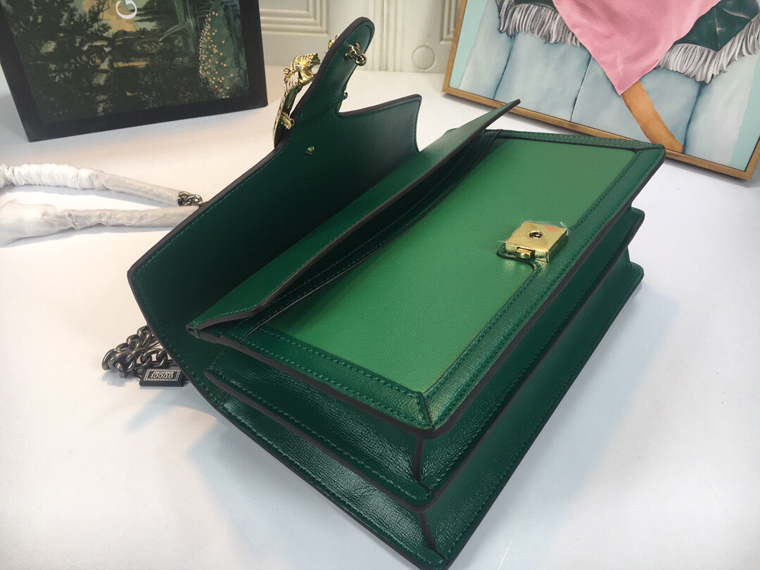 GUCCI DIONYSUS SMALL SHOULDER BAG GREEN 11"Wx7"Hx3.5"D