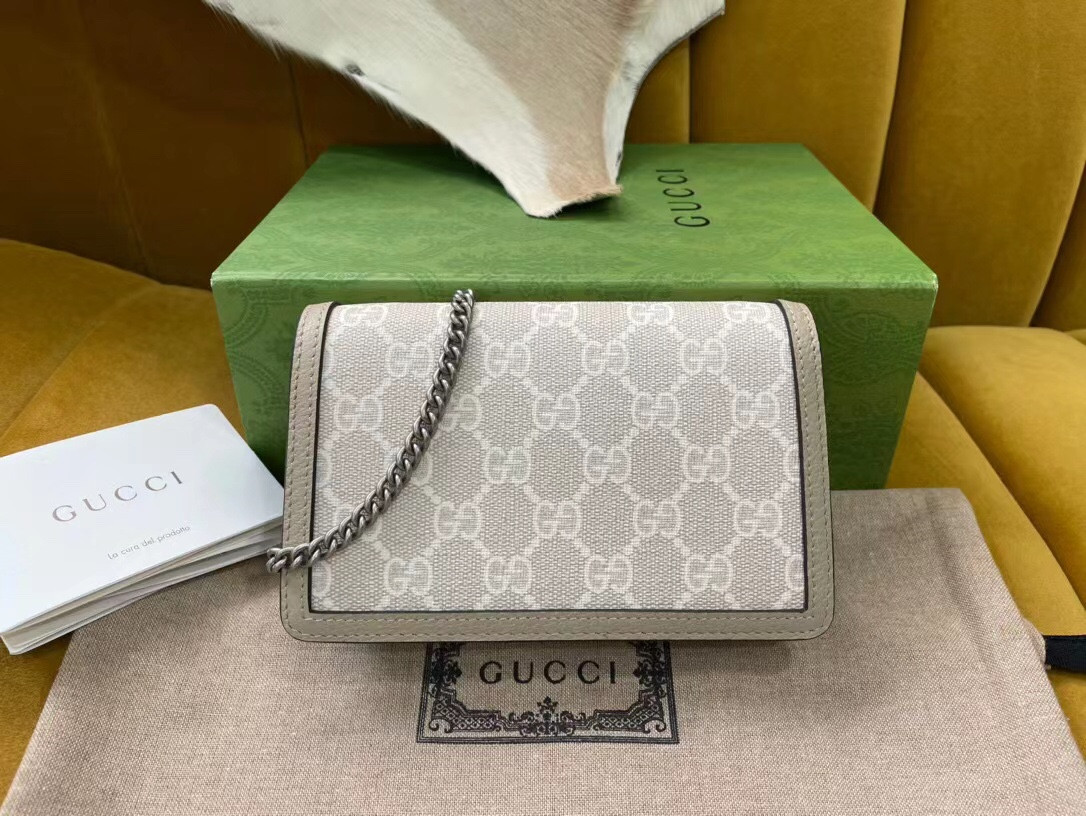 GUCCI DIONYSUS GG SUPREME SUPER MINI BAG 6.5"Wx3.9"Hx1.6"D