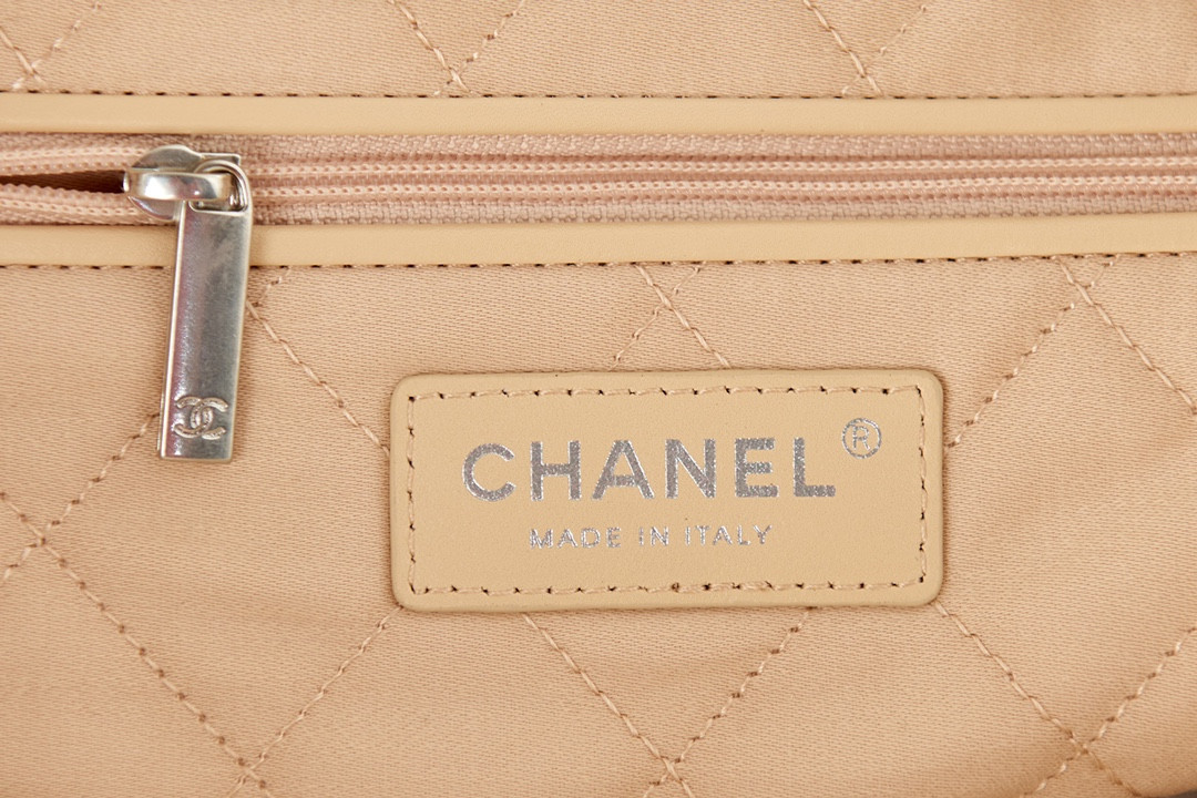 CHANEL 22 HANDBAG Metallic Shaded Calfskin & Silver-Tone Metal White 15.2×16.4×3.1 in