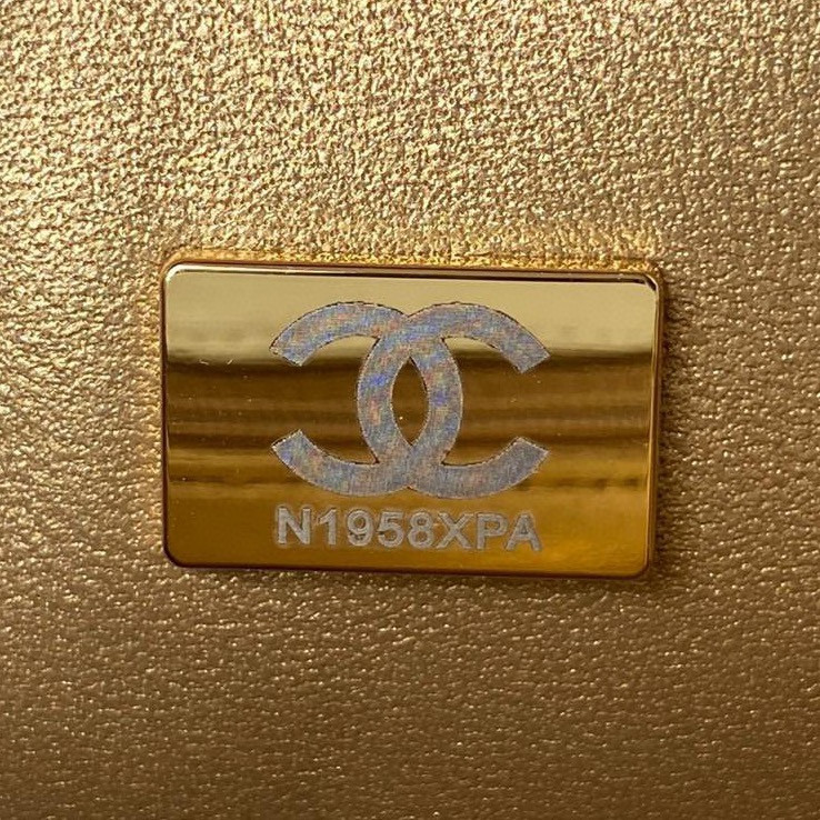 CHANEL MINI FLAP BAG SHINY CALFSKIN & Gold-Tone METAL LIGHT BLUE 5.3 × 6.6 × 3.1 in