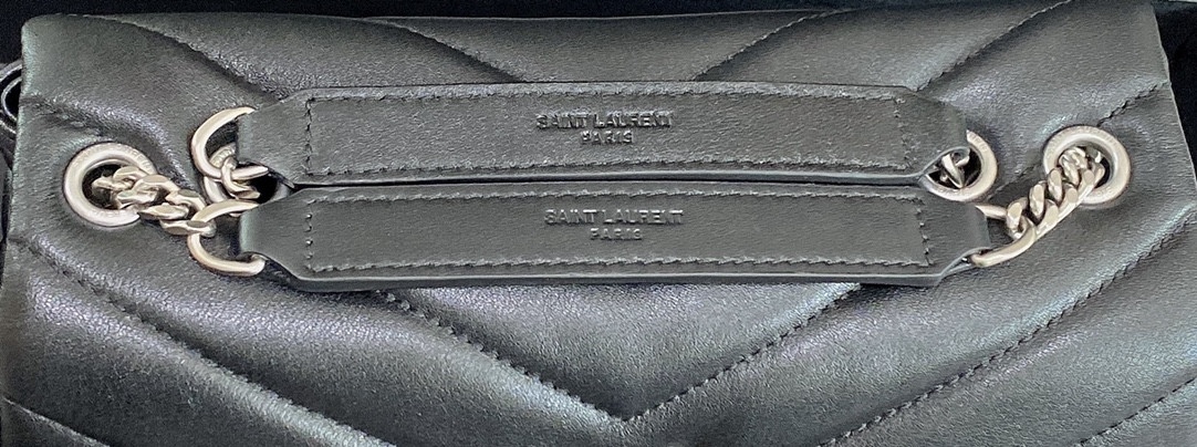 YSL LOULOU SMALL IN QUILTED LEATHER BLACK SILVER 9 X 6.1 X 3.3 INCHES