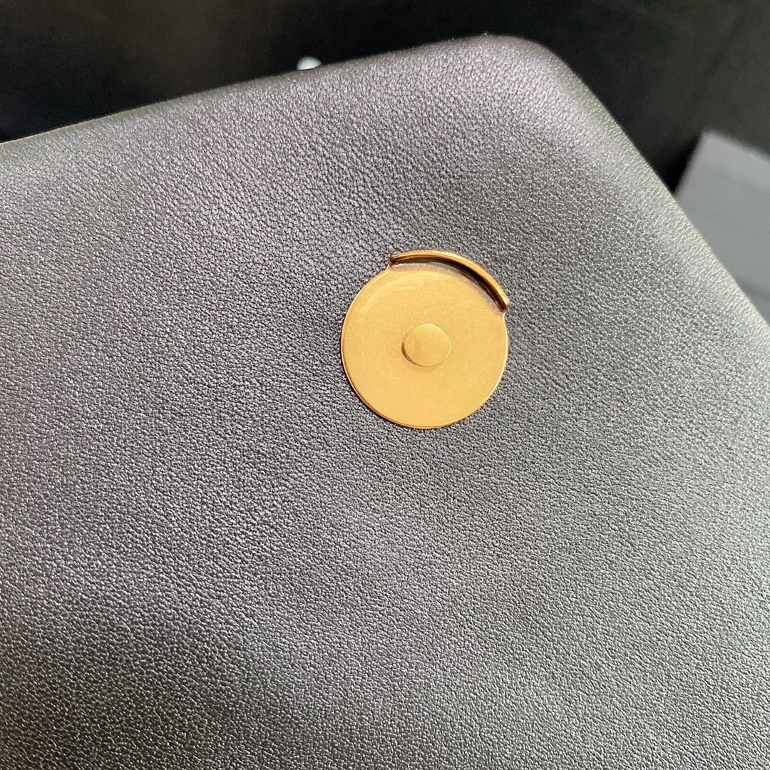 YSL LOULOU SMALL IN QUILTED LEATHER BLACK GOLD 9 X 6.1 X 3.3 INCHES