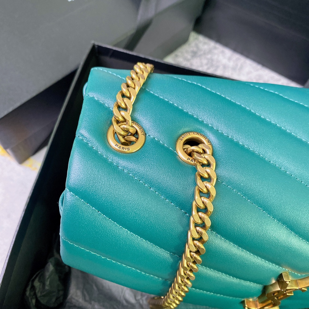 YSL LOULOU MEDIUM BAG IN Y-QUILTED LEATHER BAG 12.5 X 8.6 X 4.7 INCHES