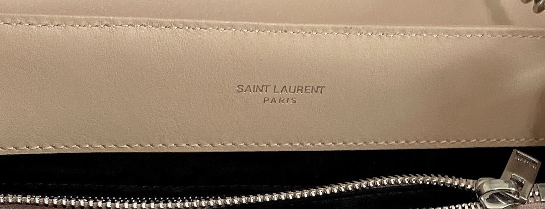 YSL LOULOU MEDIUM IN QUILTED LEATHER DARK BEIGE SILVER 12.5 X 8.6 X 3.5 INCHES