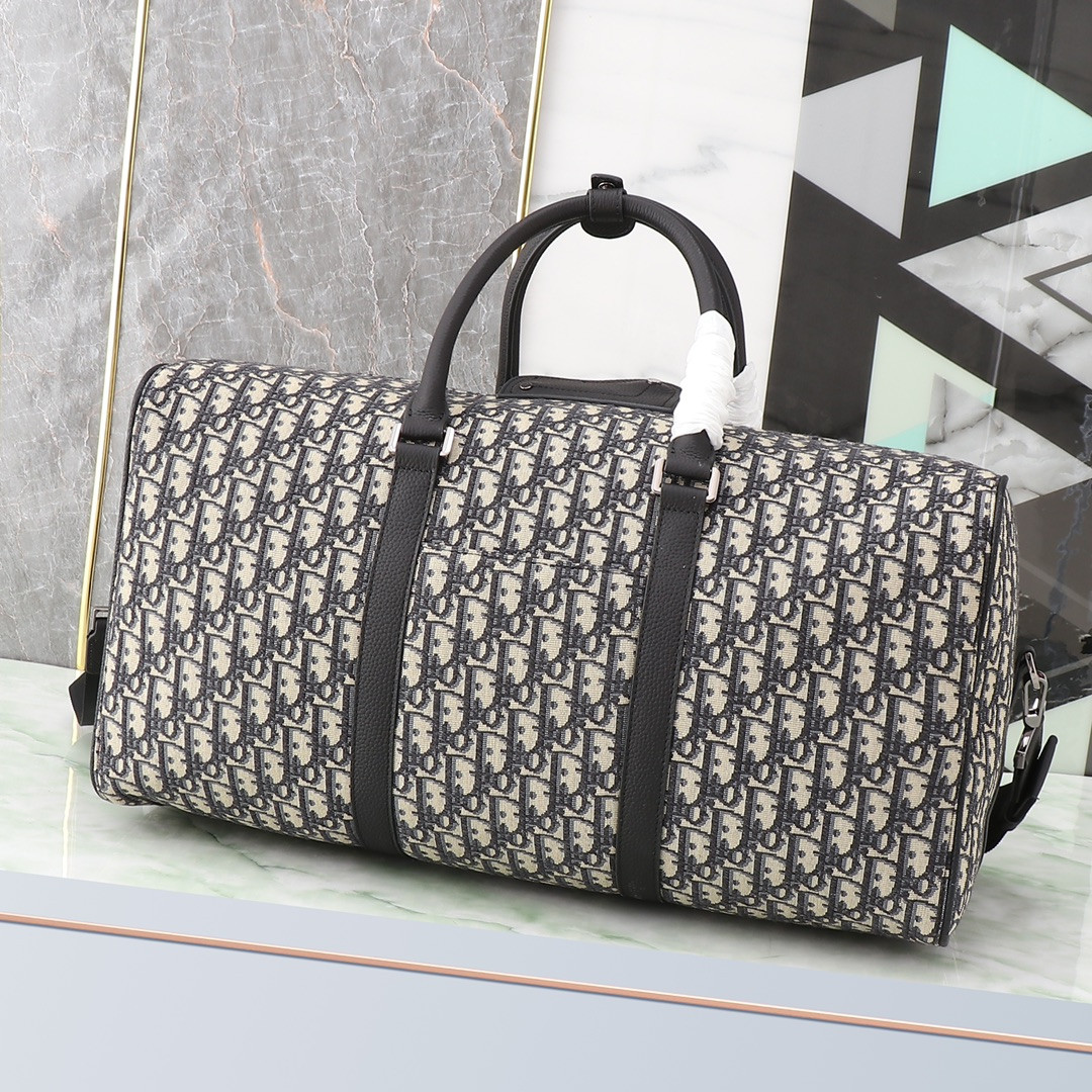 Dior Lingot Bag Beige and Black Dior Oblique Jacquard 50 x 25 x 21.5 cm