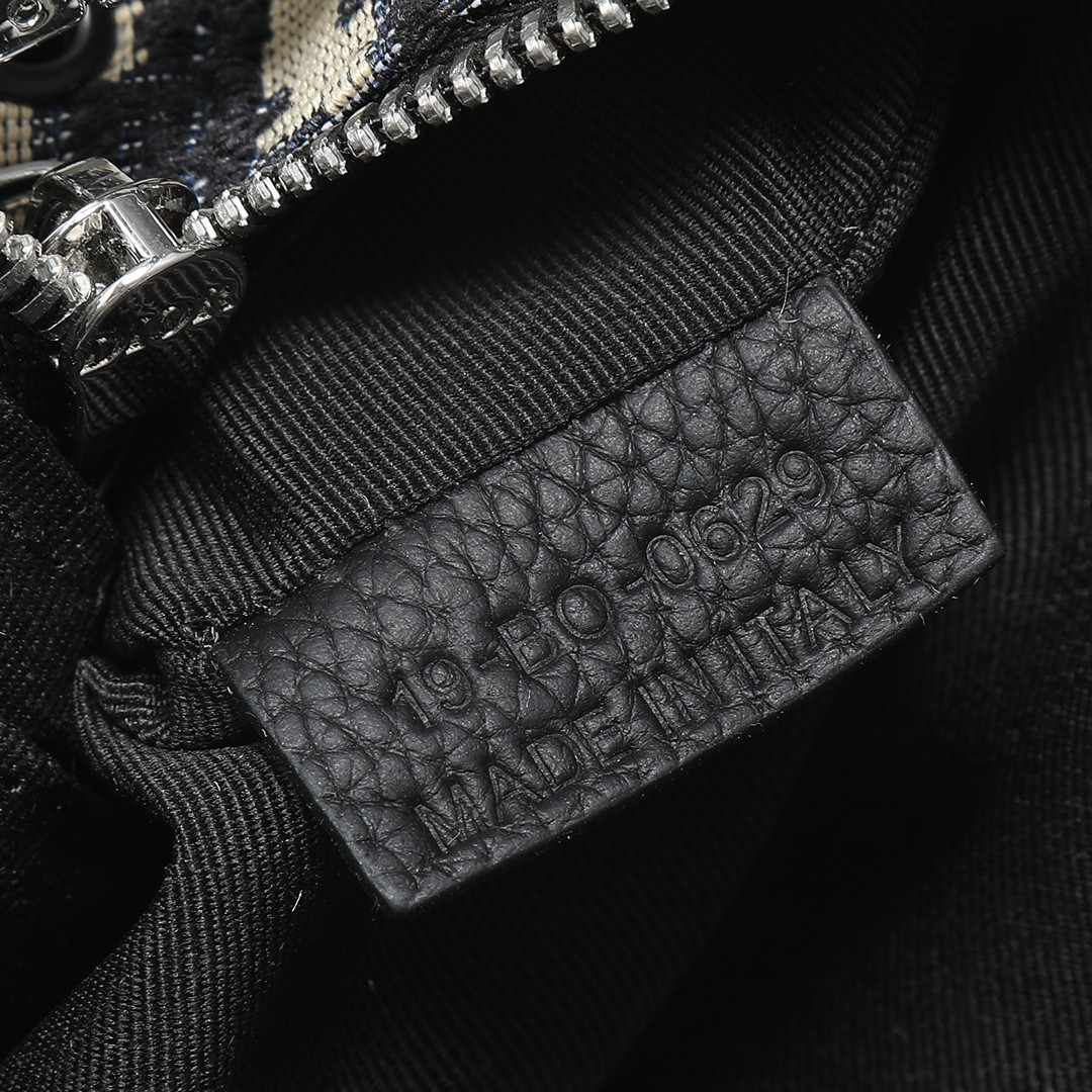 DIOR Safari Bag with Strap  Beige and Black Dior Oblique Jacquard 8.5 x 6 x 2.5 inches