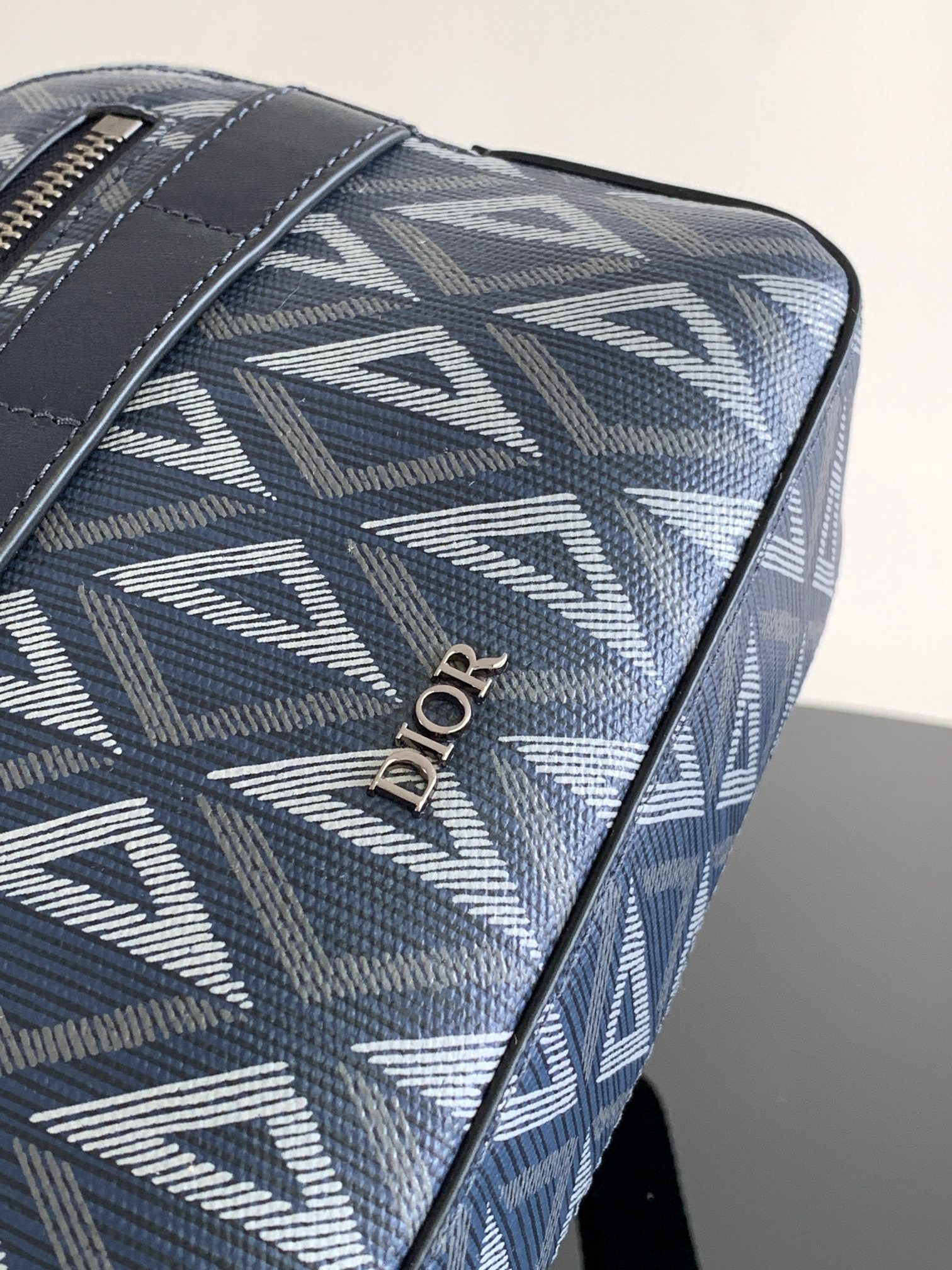 DIOR Safari Bag with Strap Blue white 8.5 x 6 x 2.5 inches