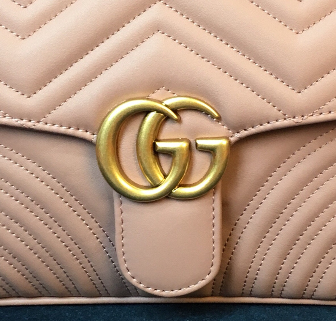 GUCCI GG MARMONT SMALL SHOULDER BAG PINK 10"W x 6"H x 3"D