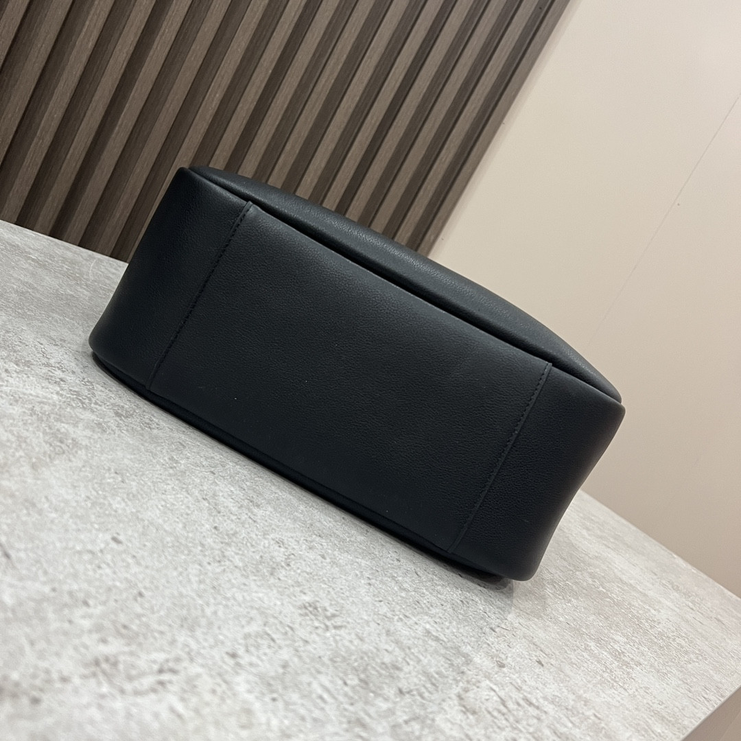 YSL LE 5 À 7 SUPPLE LARGE IN SMOOTH LEATHER BLACK 11.8" X 11" X 4.3"