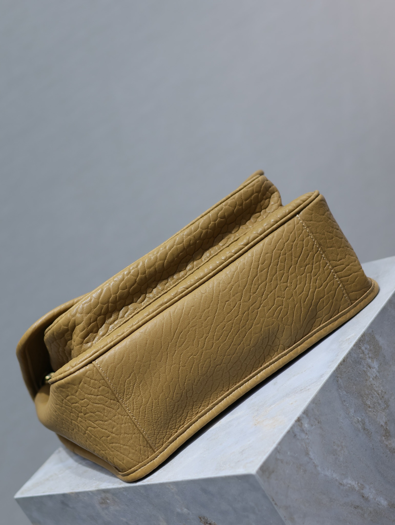 YSL NIKI MEDIUM IN VINTAGE LEATHER DARK CORK 11 X 7.8 X 3.3 INCHES