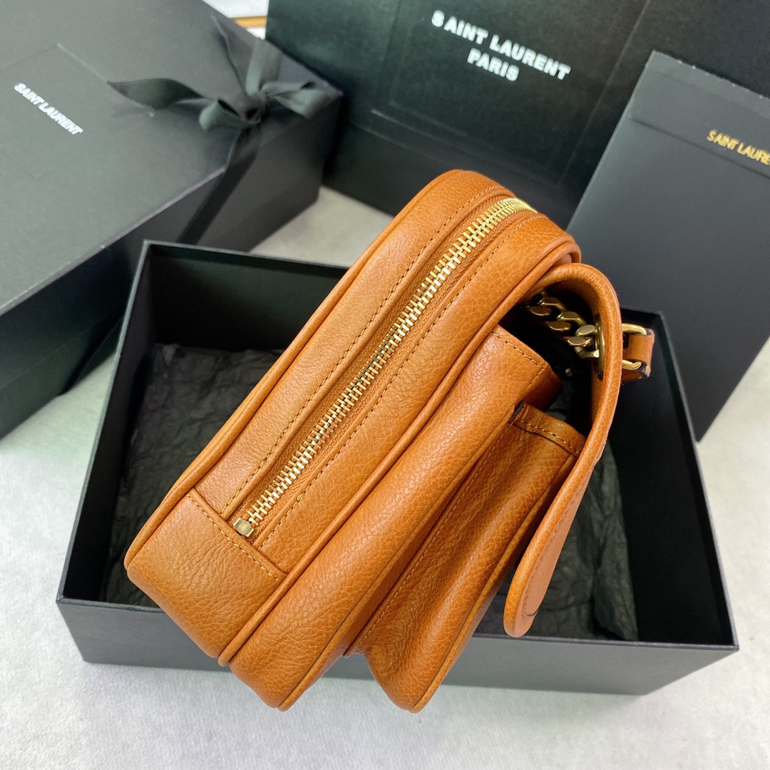 YSL NIKI MEDIUM IN VINTAGE LEATHER ORANGE 11 X 7.8 X 3.3 INCHES