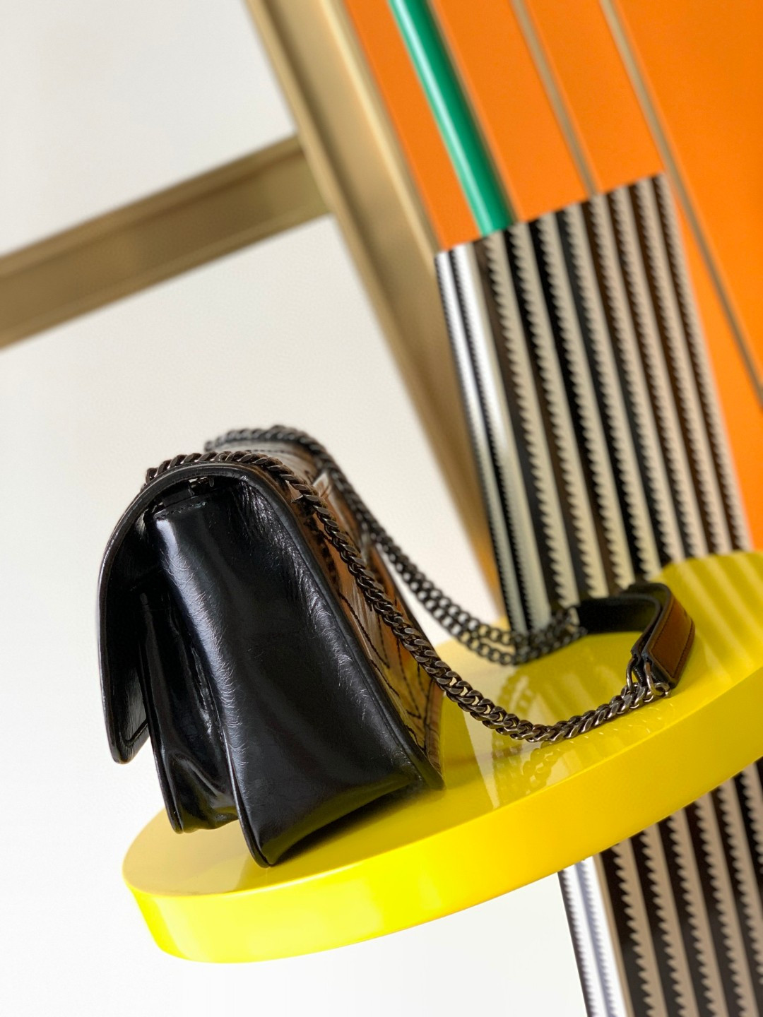 YSL NIKI BABY IN VINTAGE LEATHER BLACK 21x16x7.5cm