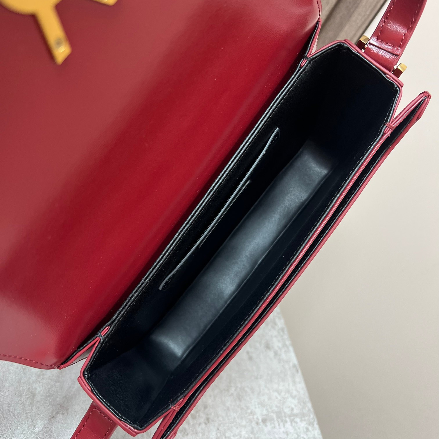 YSL SOLFERINO MEDIUM SATCHEL IN BOX SAINT LAURENT RED 9.1 X 6.3 X 2.4 INCHES