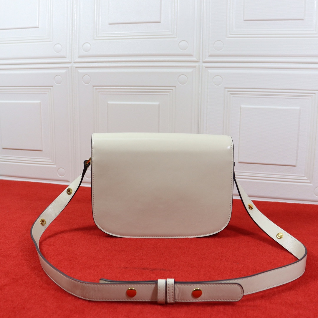 GUCCI HORSEBIT 1955 SHOULDER BAG WHITE 9.8"W x 7"H x 3.1"D