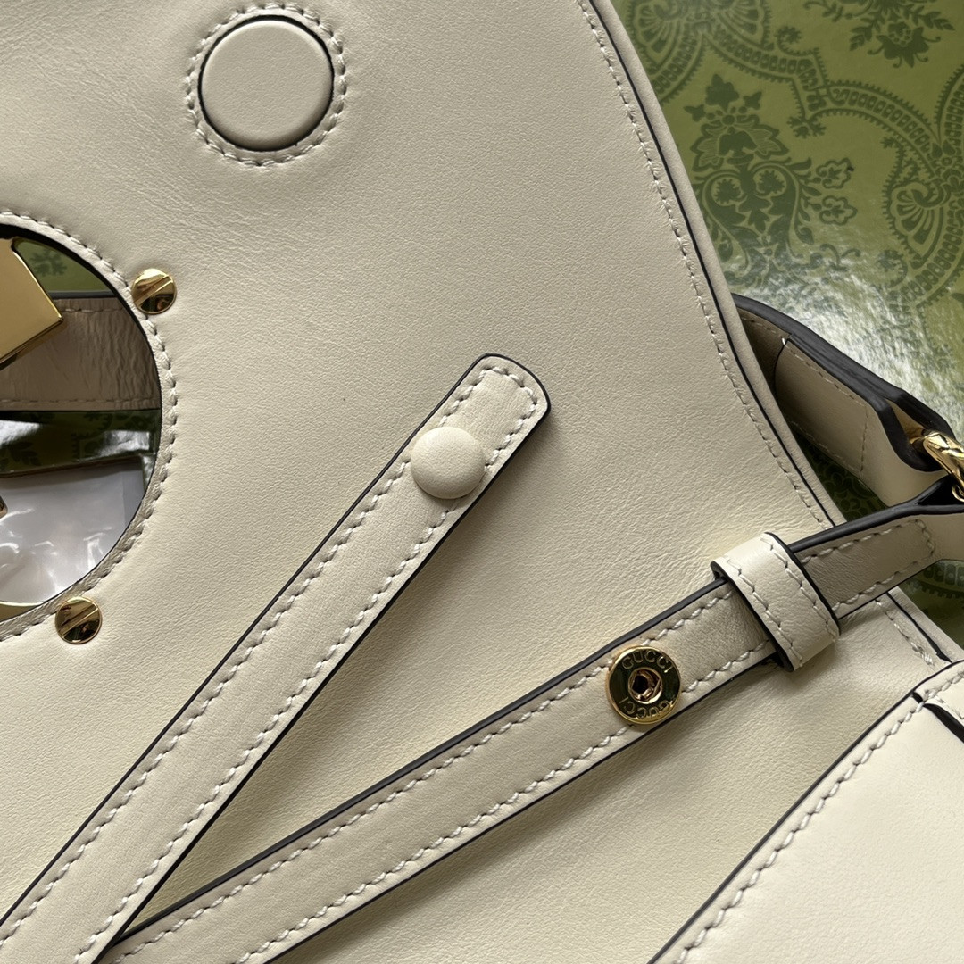 GUCCI BLONDIE SHOULDER BAG WHITE 11"W x 6.3"H x 1.6"D