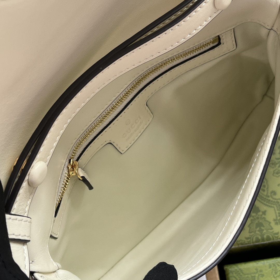 GUCCI BLONDIE SHOULDER BAG WHITE 11"W x 6.3"H x 1.6"D