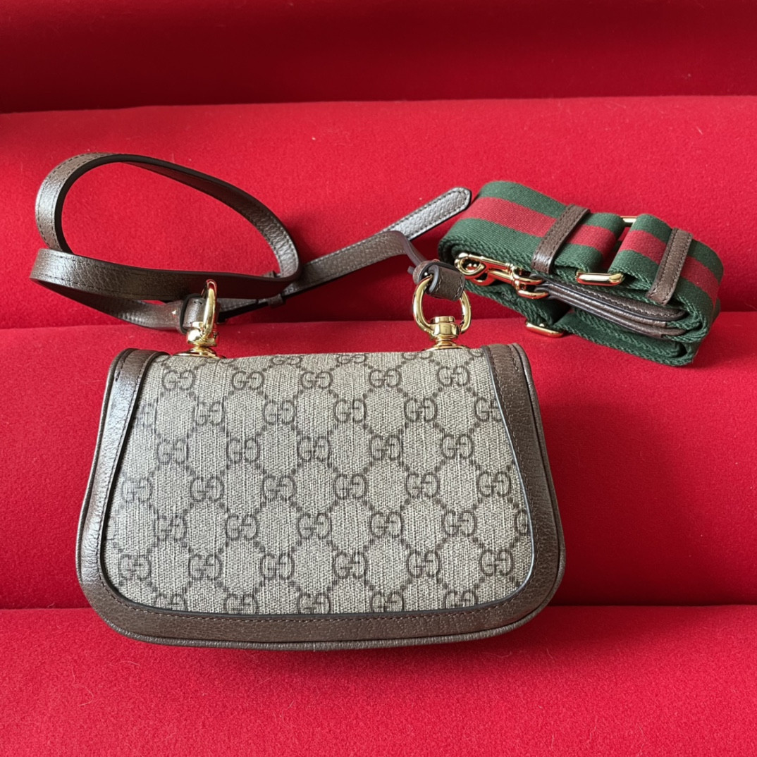 GUCCI BLONDIE MINI BAG Beige and ebony 8.7"W x 5.1"H x 2.2"D