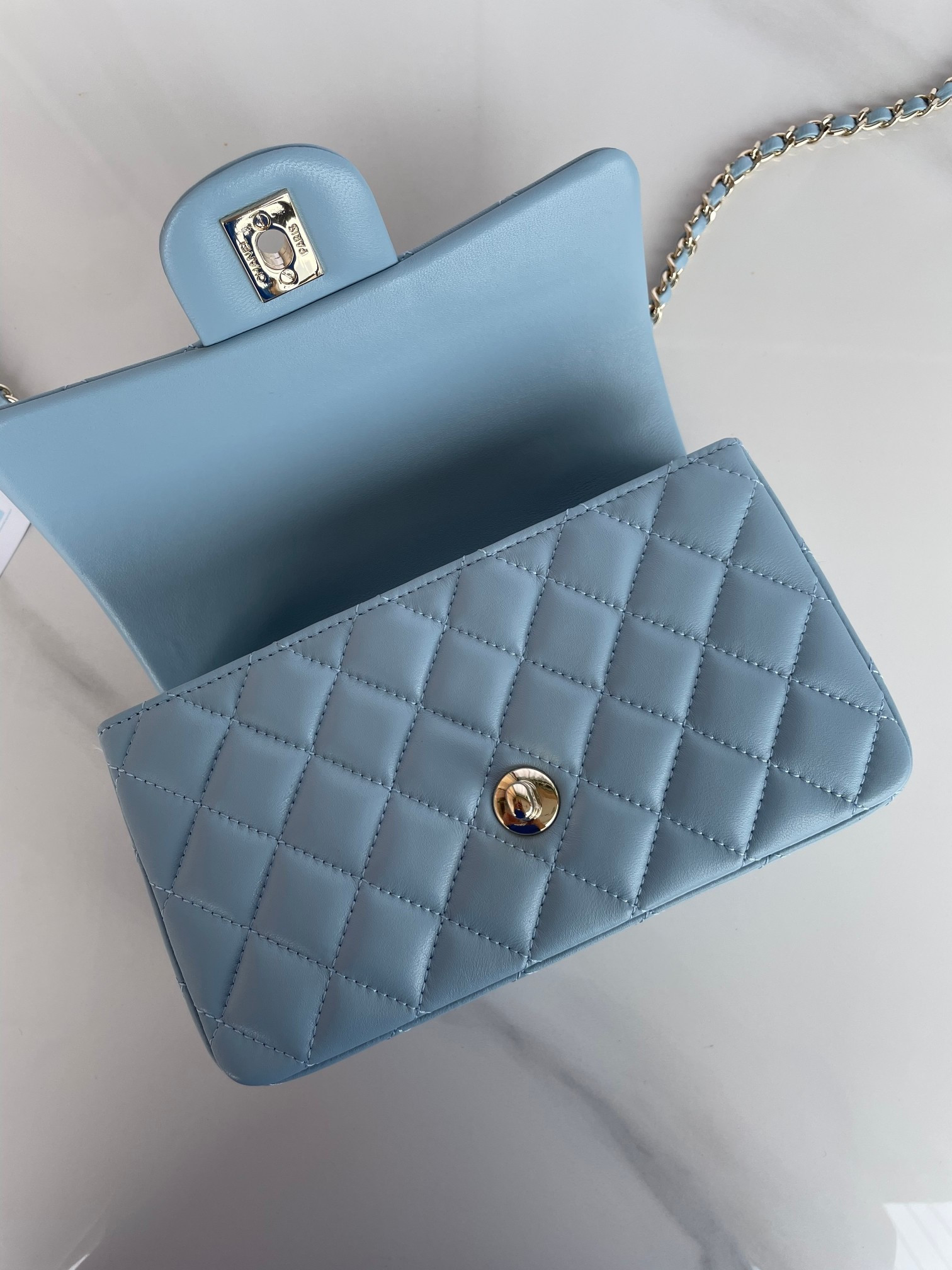 Chanel Mini Classic Handbag With Top Handle 12 × 20 × 6 cm