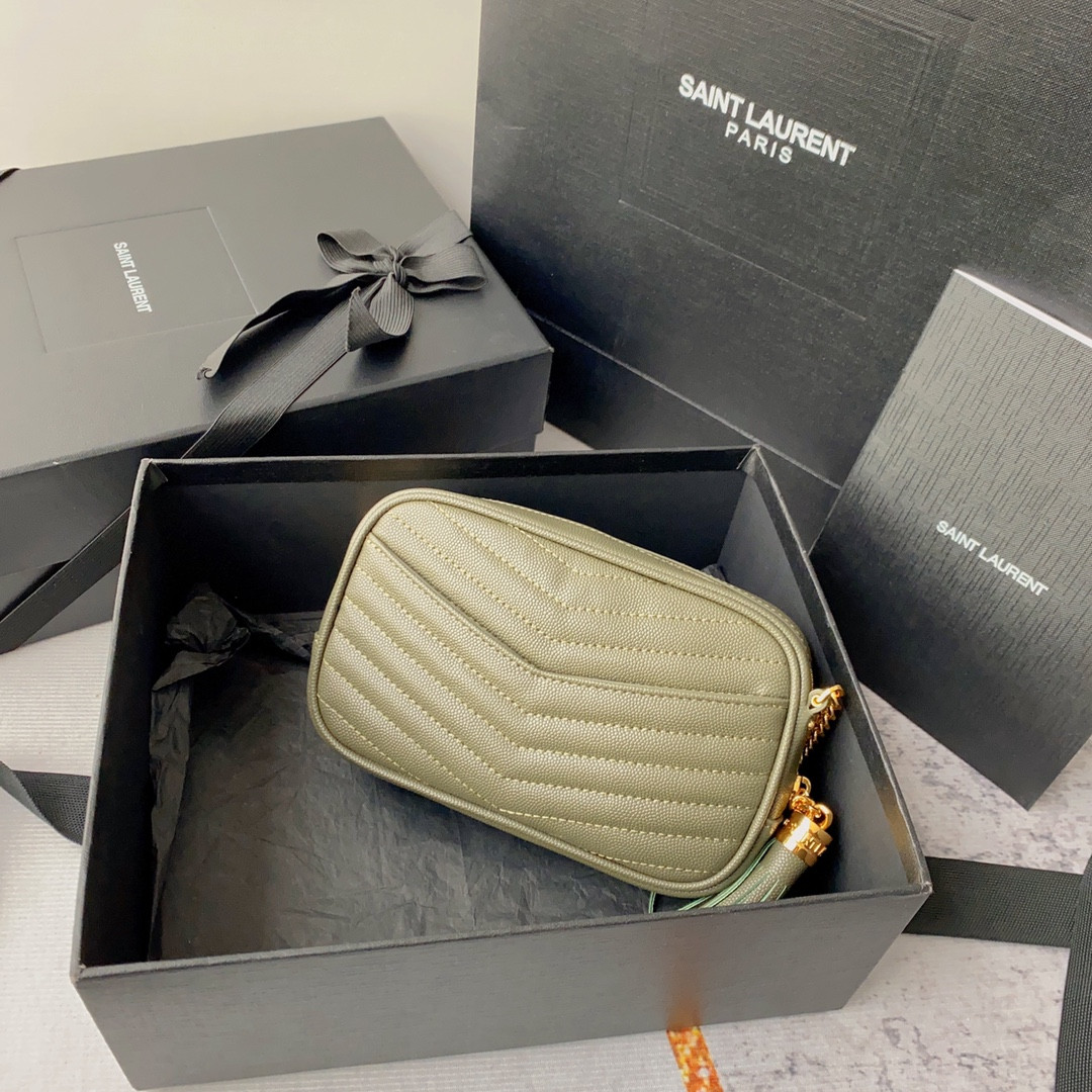 YSL MINI LOU IN QUILTED LEATHER 7.5 X 4.1 X 2 INCHES