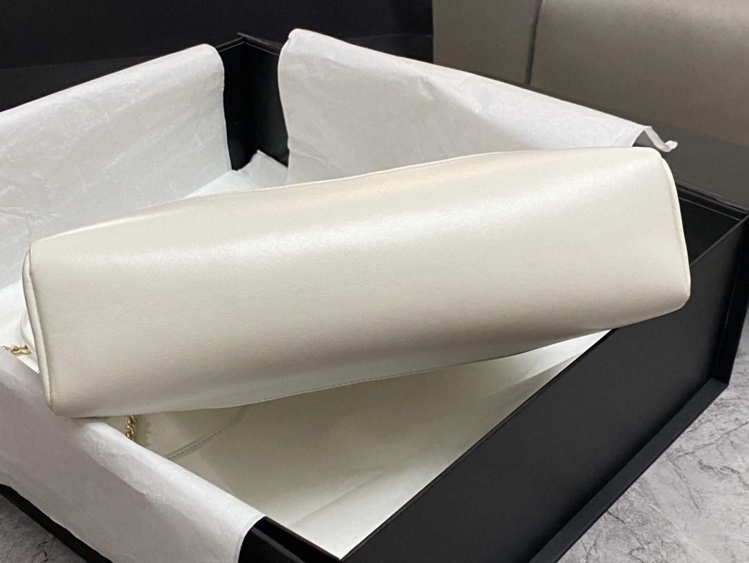 CHANEL SHOPPING BAG Shiny Lambskin & Gold-Tone Metal 11.7 × 11.3 × 3.5 in